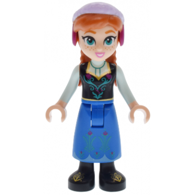 anna - blue skirt black boots and black top light aqua sleeves narrow smile