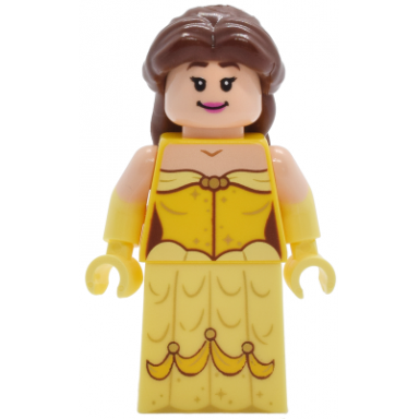 belle - minifigure dress with gold sparkles