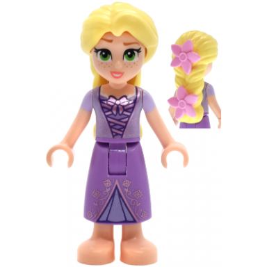 rapunzel - mini doll 2 bright pink flowers metallic pink laced dress