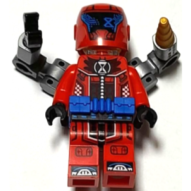 cooper - red racing suit blue utility belt helmet robot arms