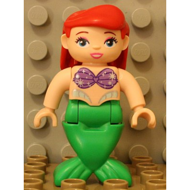 duplo figure disney princess ariel bright green tail mermaid