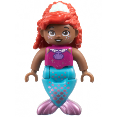duplo figure disney princess ariel medium azure and metallic pink tail mermaid