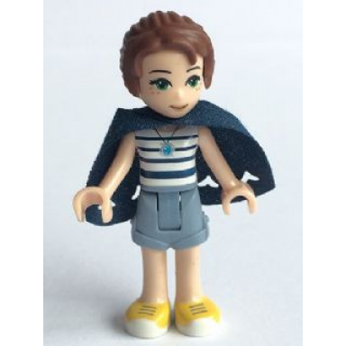 emily jones - sand blue shorts with cape
