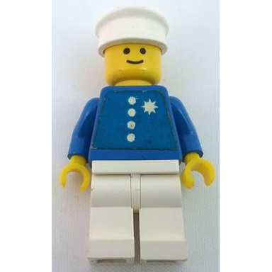 coast guard captain - white hat torso sticker with 4 buttons and badge