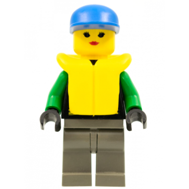 extreme team - green dark gray legs blue cap life jacket