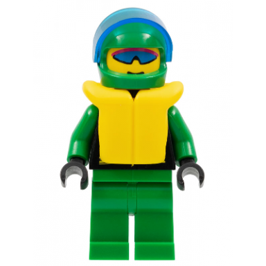extreme team - green green legs green helmet life jacket trans-dark blue visor