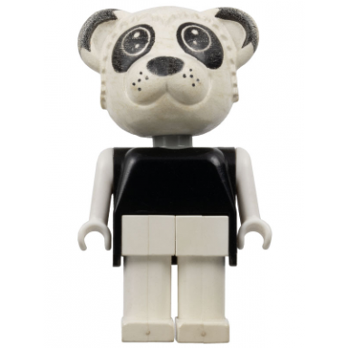 fabuland bear - peter panda white head legs and arms black top