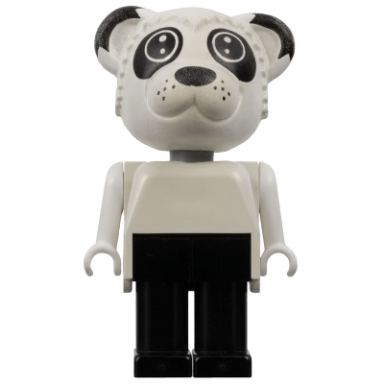 fabuland bear - patrick panda white head top and arms black legs