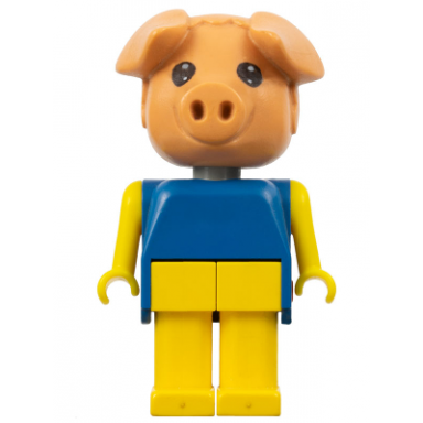 fabuland pig - percy pig yellow legs and arms blue top
