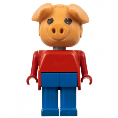 fabuland pig - peter pig blue legs red top