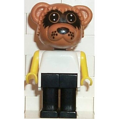 fabuland bear - ricky raccoon black legs white top yellow arms large eyes mask