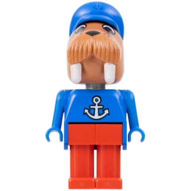 fabuland walrus - wilfred walrus captain red legs blue hat and top with anchor