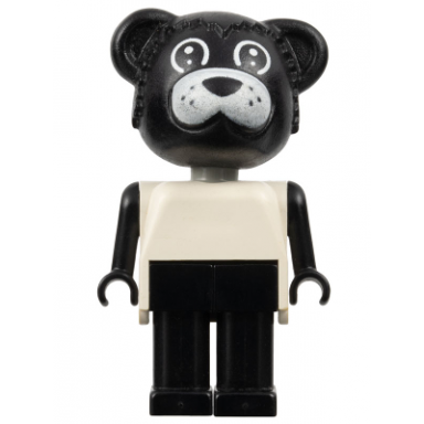 fabuland bear - billy bear black head legs and arms white top