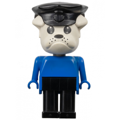 fabuland bulldog - constable clarke bulldog white head black police hat