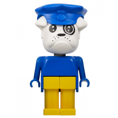 fabuland bulldog - boris bulldog postman white head blue hat and top