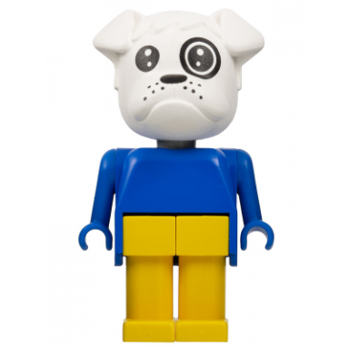fabuland bulldog - boris bulldog postman white head blue top