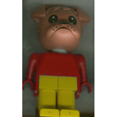 fabuland bulldog - barty bulldog fire chief brown head yellow legs