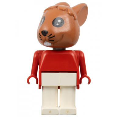 fabuland rabbit - robby rabbit brown head white legs red top and arms