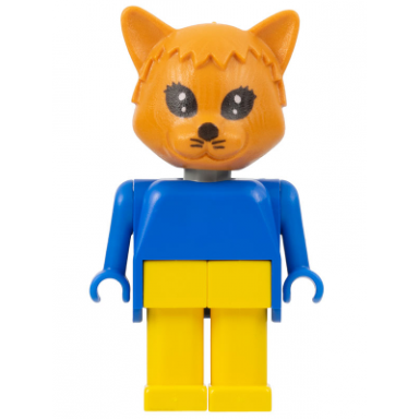 fabuland cat - charlie cat brown head yellow legs blue top and arms