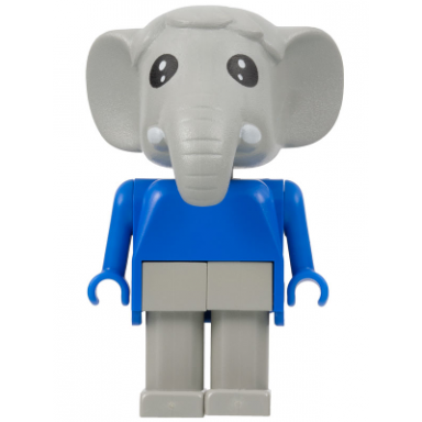 fabuland elephant - ernie elephant light gray legs blue top and arms