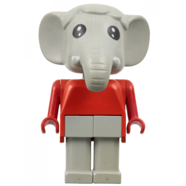 fabuland elephant - edward elephant light gray legs red top and arms