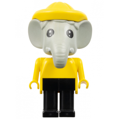 fabuland elephant - edward elephant black legs yellow raincoat and hat black eyes