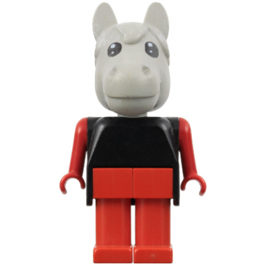 fabuland horse - harry horse light gray head red legs black top
