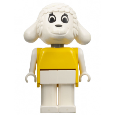 fabuland lamb - lucy lamb nurse yellow top white eyes eyelashes up