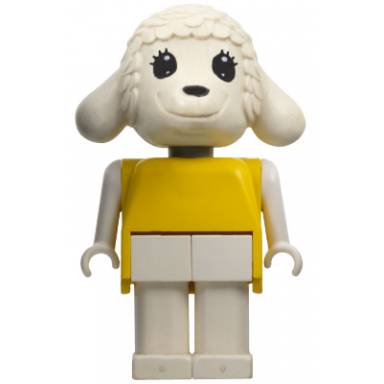 fabuland lamb - lucy lamb nurse yellow top black eyes eyelashes wide
