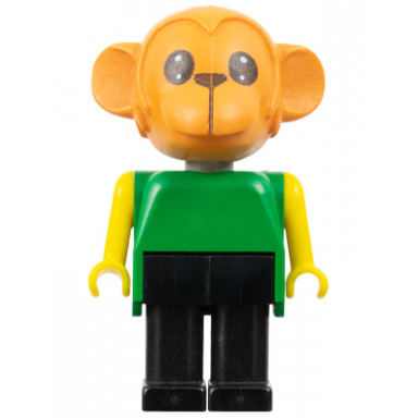 fabuland monkey - chester chimp brown head black legs green top yellow arms