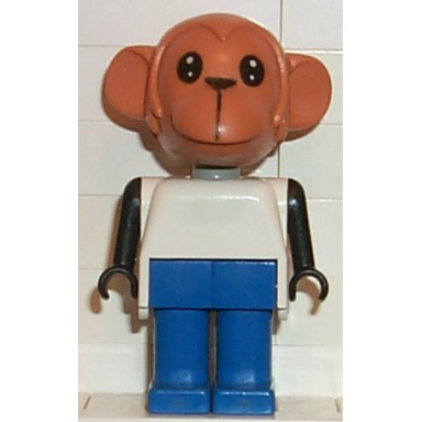 fabuland monkey - mike monkey brown head blue legs white top black arms