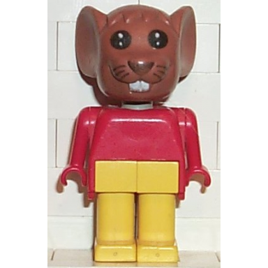 fabuland mouse - maximillian mouse max brown head yellow legs red top