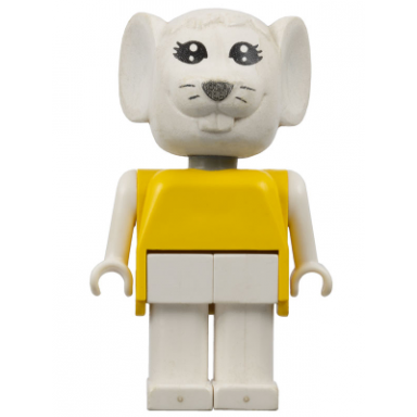 fabuland mouse - marjorie mouse white head and legs yellow top