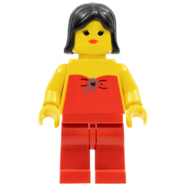 red halter top - red legs black female hair