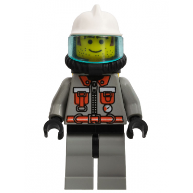 fire - city center 5 light gray legs with black hips white fire helmet air tanks