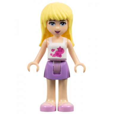 friends stephanie - medium lavender skirt white top