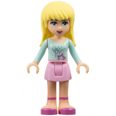 friends stephanie - bright pink skirt light aqua long sleeve top