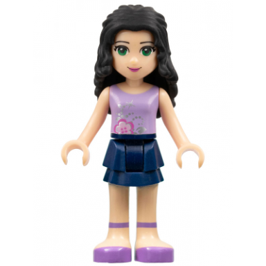 friends emma - dark blue layered skirt lavender top