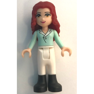 friends theresa - white riding pants light aqua long sleeve top with collar