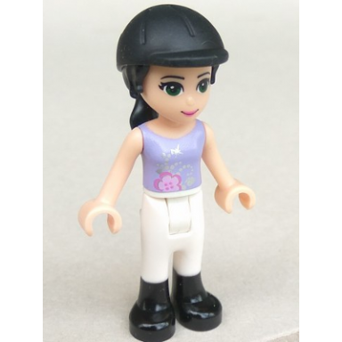 friends emma - white riding pants lavender top