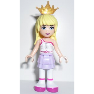 friends stephanie - lavender layered skirt white top with star belt gold tiara