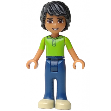 friends matthew - dark blue trousers lime polo shirt