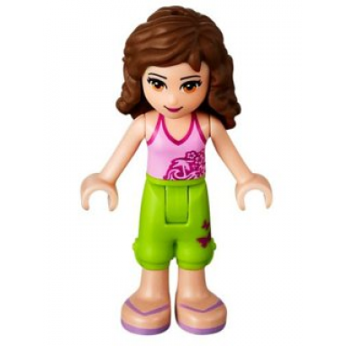 friends olivia light nougat - lime cropped trousers bright pink top