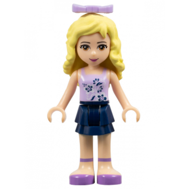 friends danielle - dark blue layered skirt lavender top bow