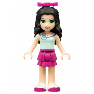 friends emma - magenta layered skirt light aqua top with flower bow
