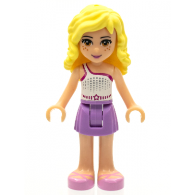 friends naya - medium lavender skirt white top with star belt