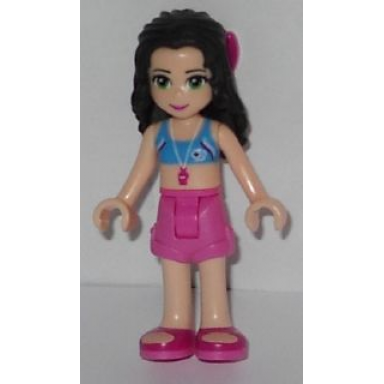 friends emma - dark pink shorts bikini top with whistle bow