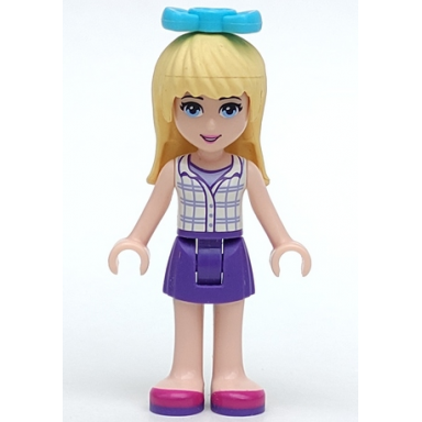 friends stephanie - dark purple skirt white plaid button shirt bow