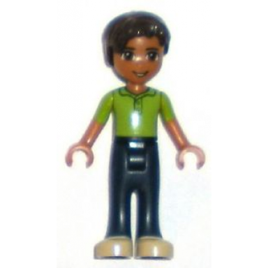 friends robert - dark blue trousers lime polo shirt