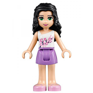 friends emma - medium lavender skirt white top with pink flowers